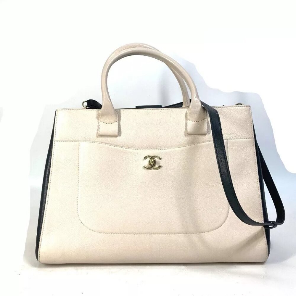 CHANEL CC CC Mark Bicolor Neo Executive 2WAY Shoulder Bag Crossbody Hand Bag